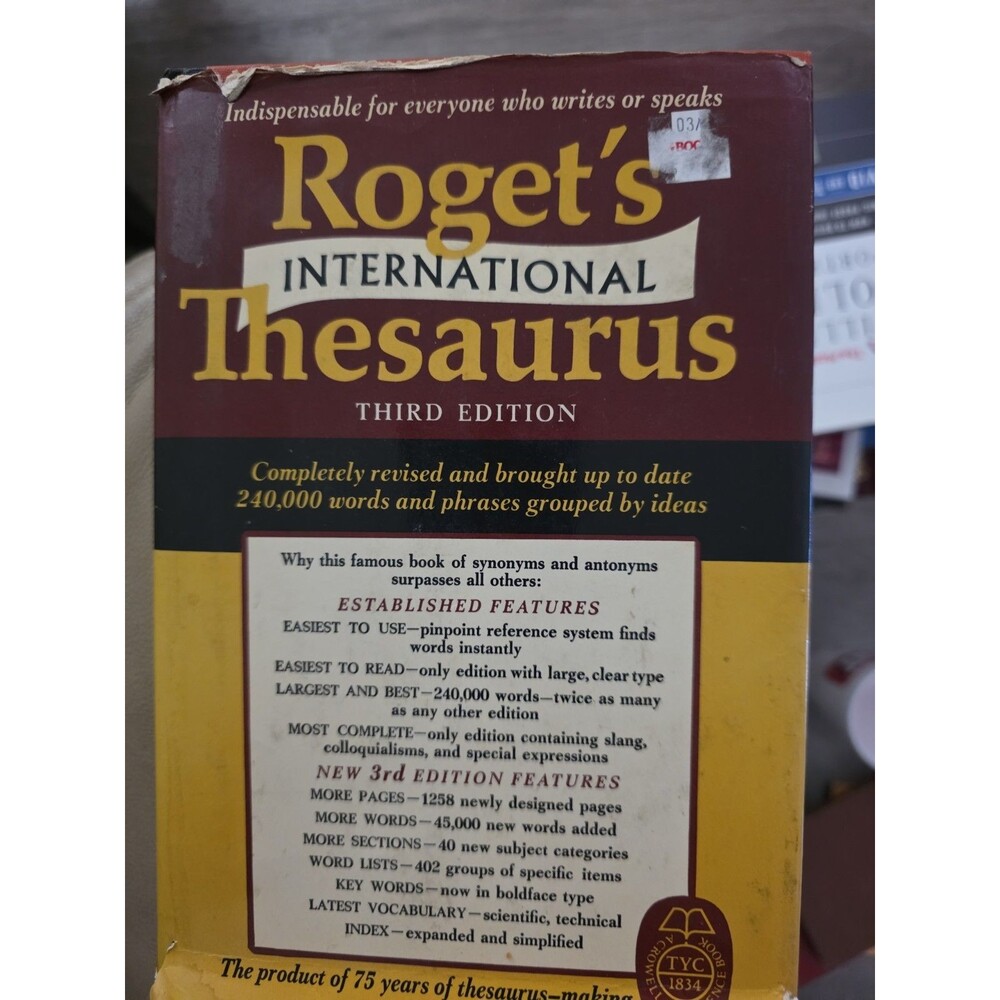 Vintage 1962 Roget's International Thesaurus Third Edition Hardcover Book/DJ